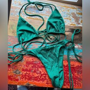 Sommer Swim Tie Bikini in Emerald